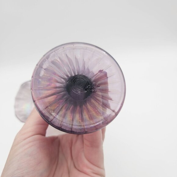 Fenton Lavender Purple Iridescent Crackle Jack in the Pulpit Vase - Picture 6 of 9